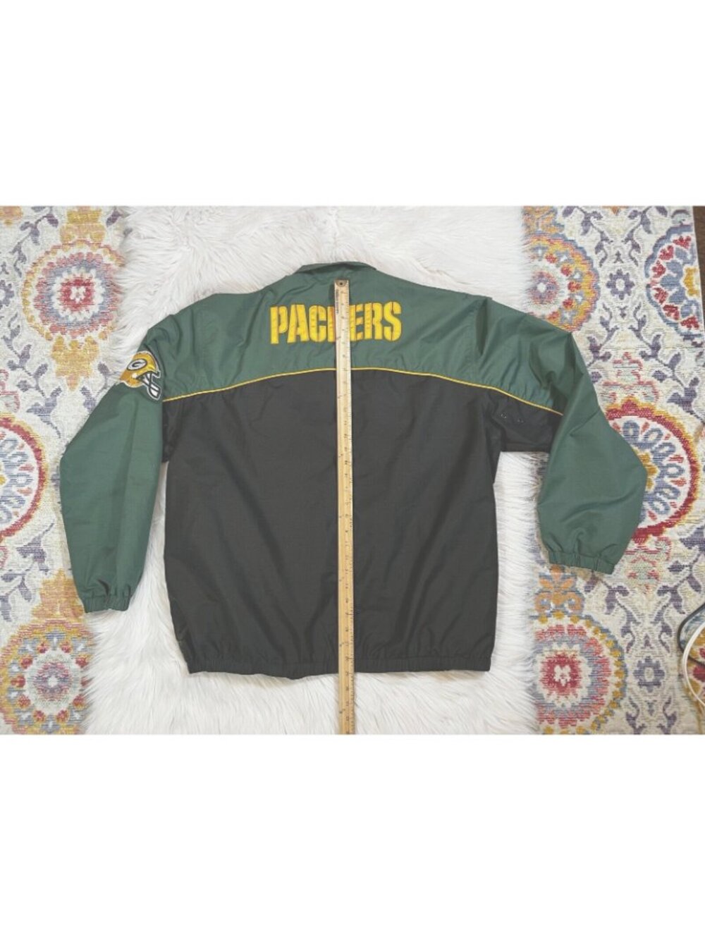 Vintage Green Bay Packers Jacket Mens XL Green Logo Athletic Windbreaker NFL - Picture 4 of 6
